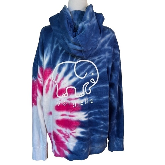 Ivory Ella Heritage Midnight Burst Tie Dye OVERSIZED Hoodie Size Small - Picture 3 of 15